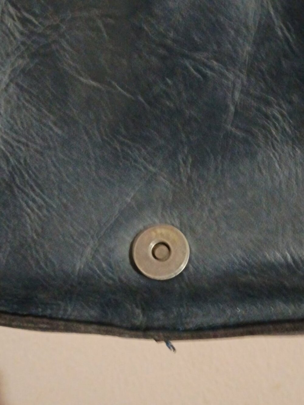 Patricia Nash Leather Saddle Bag Tooled Crossbody Purse Navy-Blue Floral - Picture 7 of 16